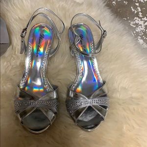 Silver/Metallic Rhinstone Heels